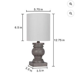 12.75" Polyresin, Weathered Wood Finish Mini Lamp